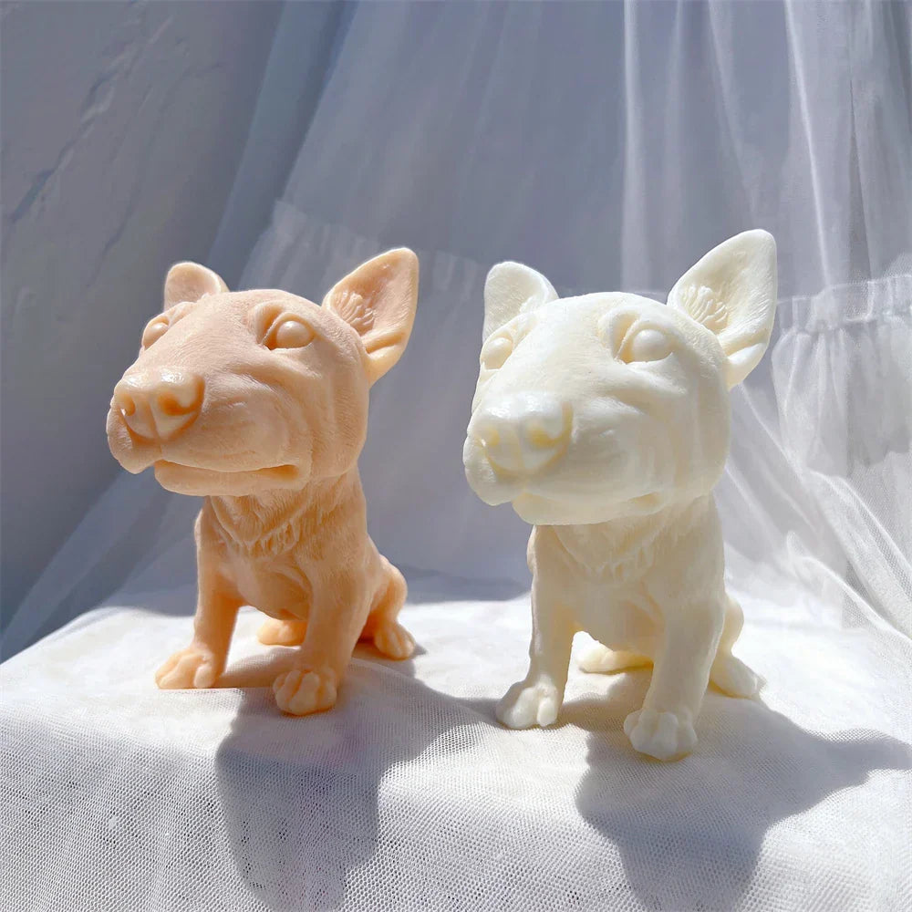 Bullhead Terrier Statue Candle Silicone Mould