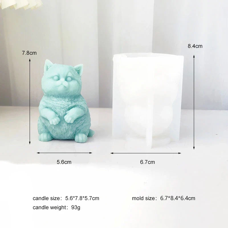 Cute Fat Cat Silicone Candle Mould