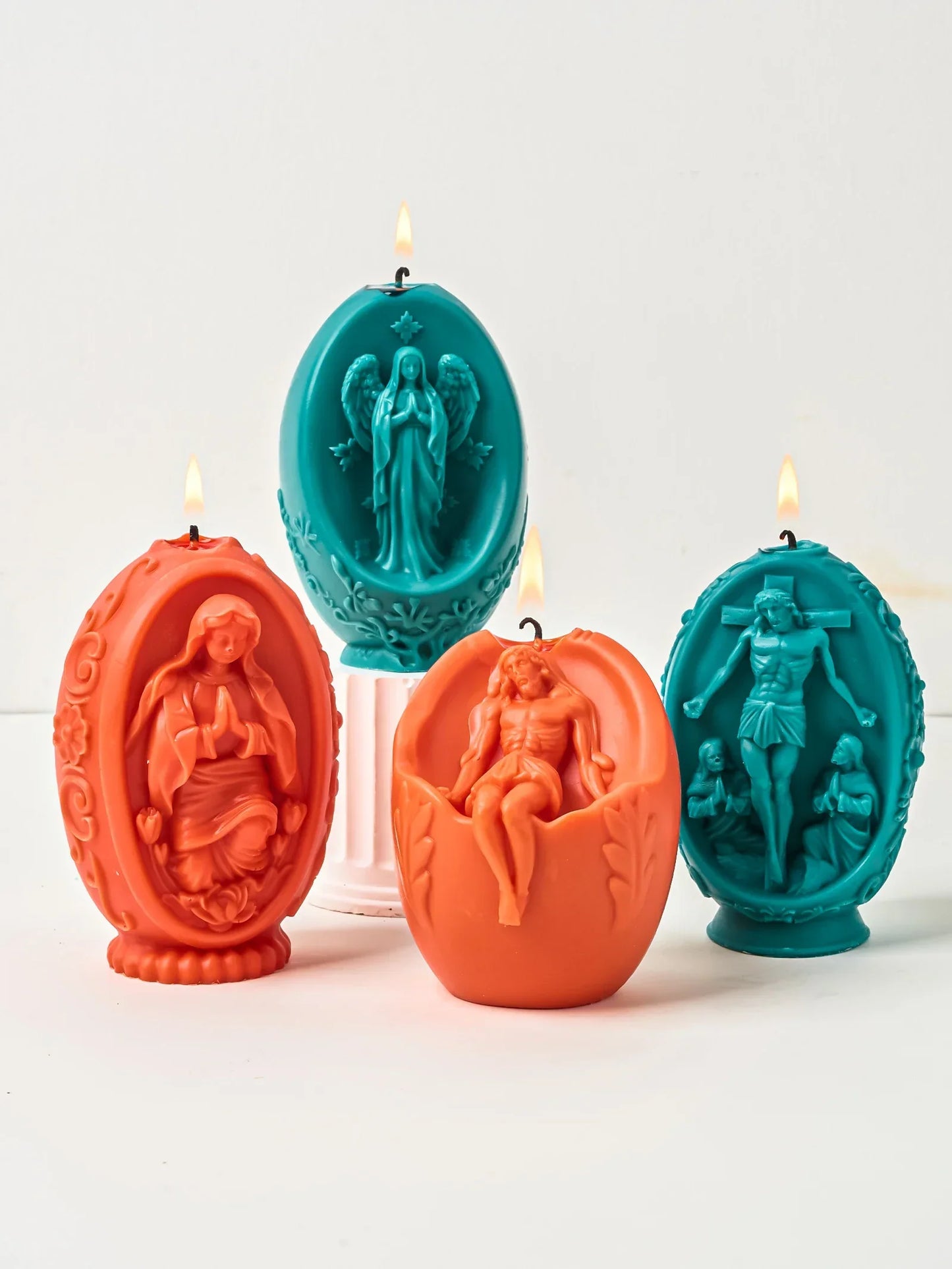 DIY 3D Jesus and Virgin Mary Easter Egg Silicone Candle Mould