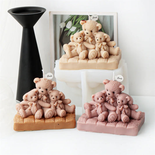 Bear Family Candle Mould