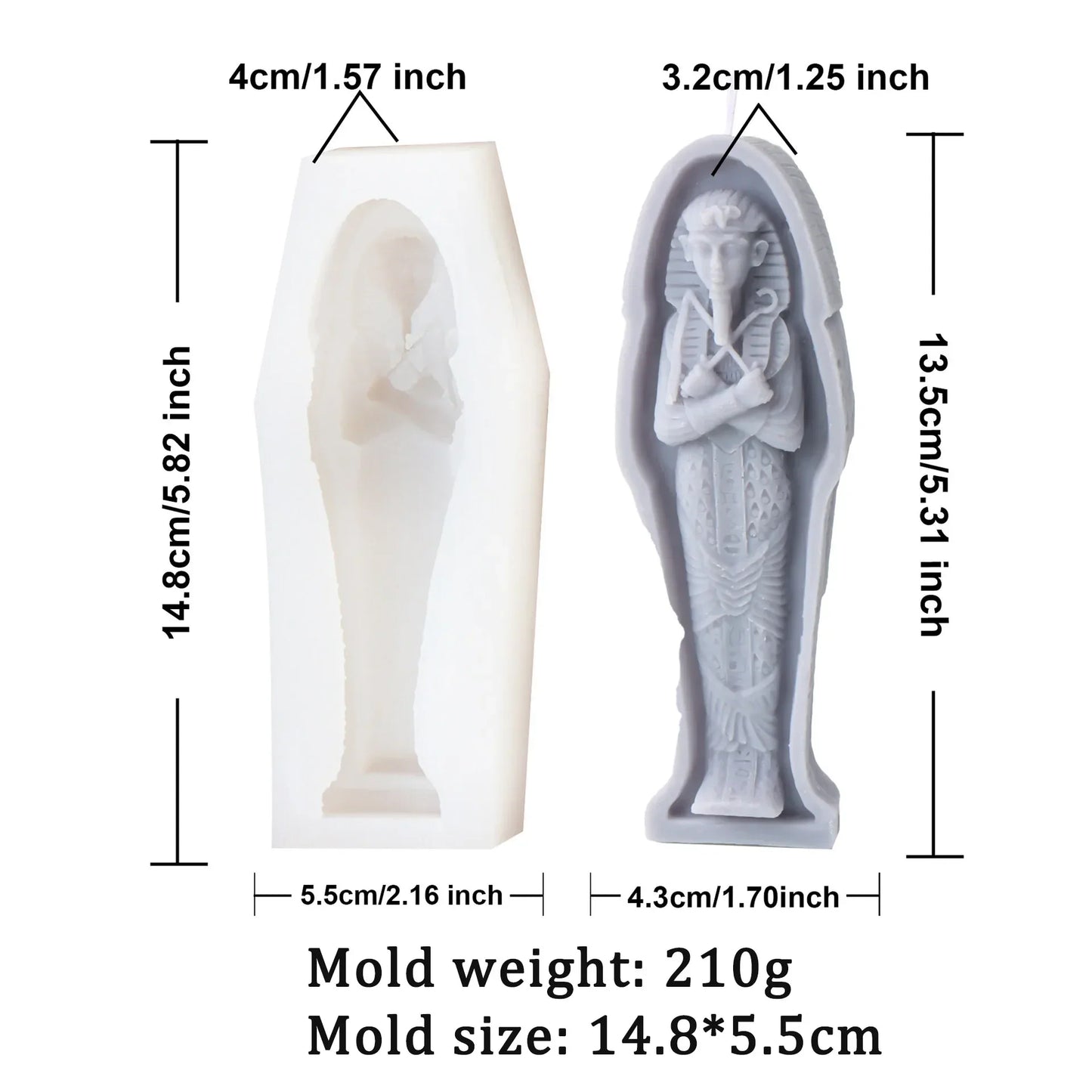 Egyptian mummy Candle Silicone Mould