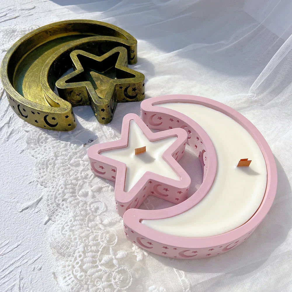 Eid Mubarak Candle Vessel Mould - Moon & Star
