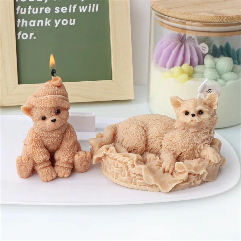 Cute Cats Candle Mould Silicone