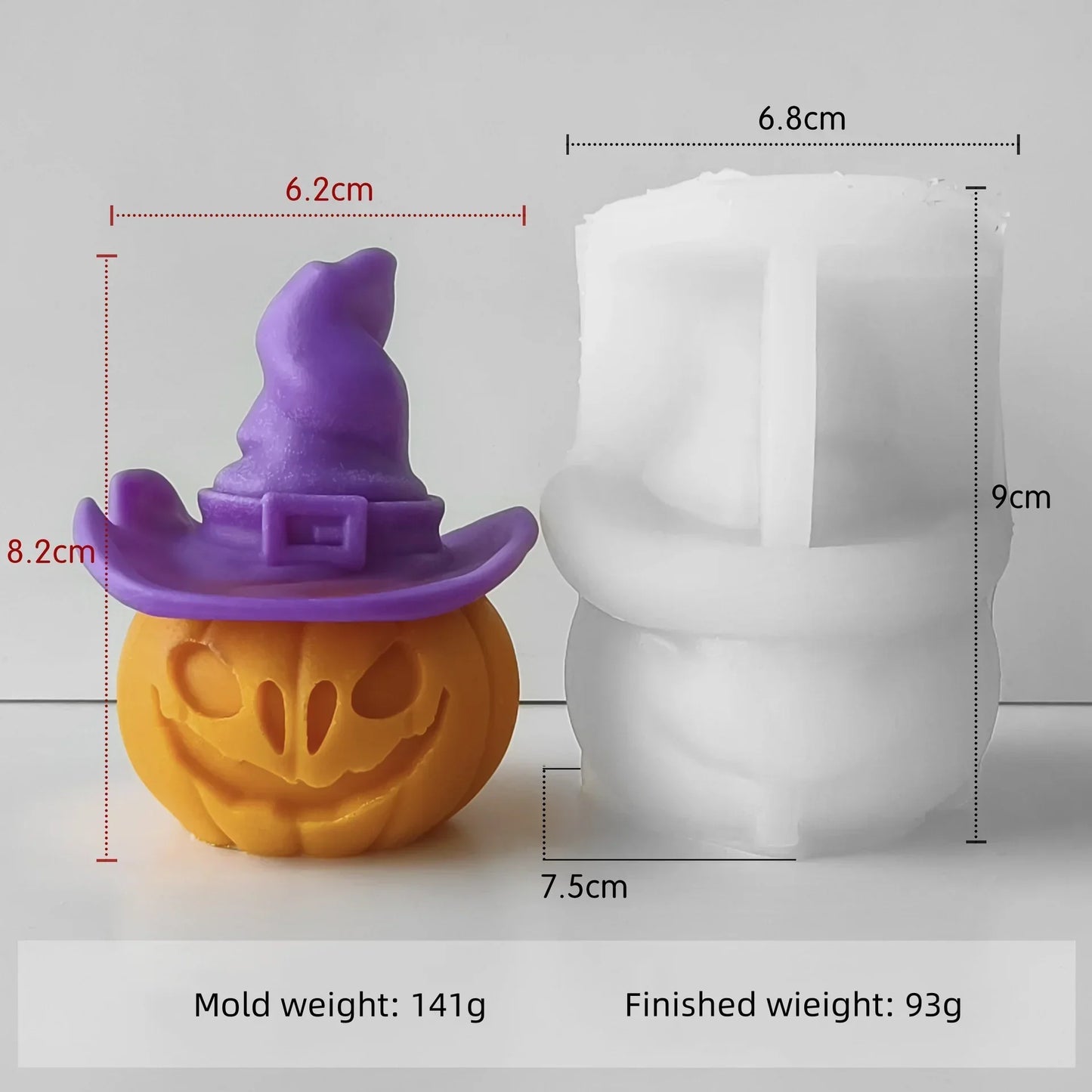 Halloween Witch Hat Pumpkin Silicone Mould