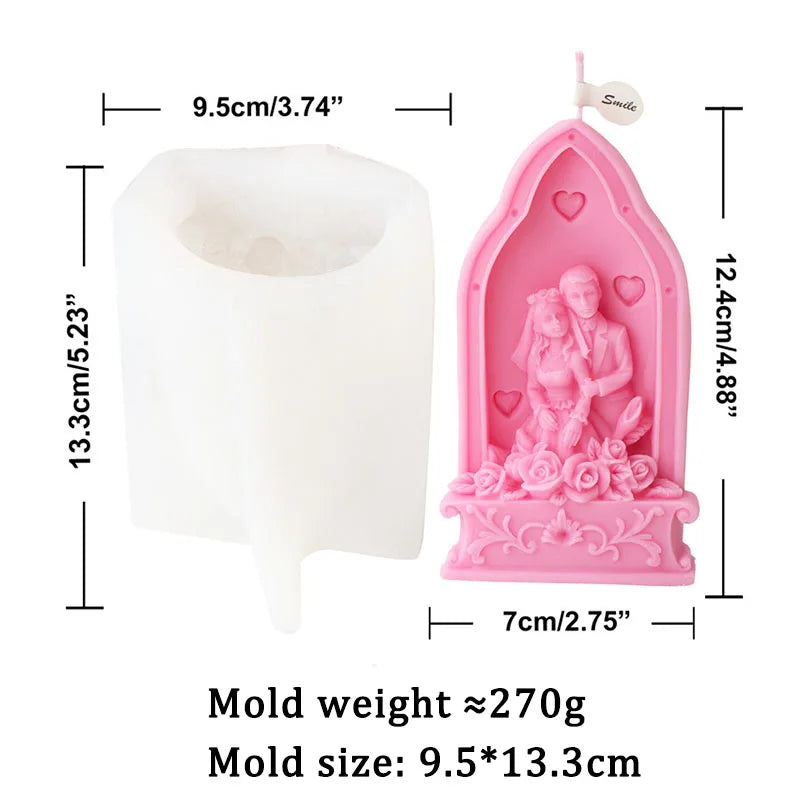 Bride and groom Wedding Ceremony Candle Mould Silicone