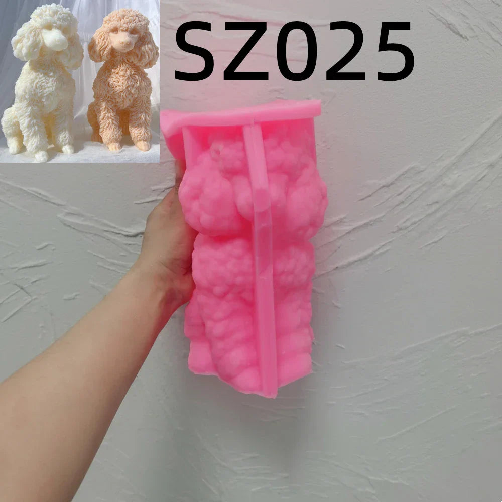 Poodle Dog Puppy Candle Mould