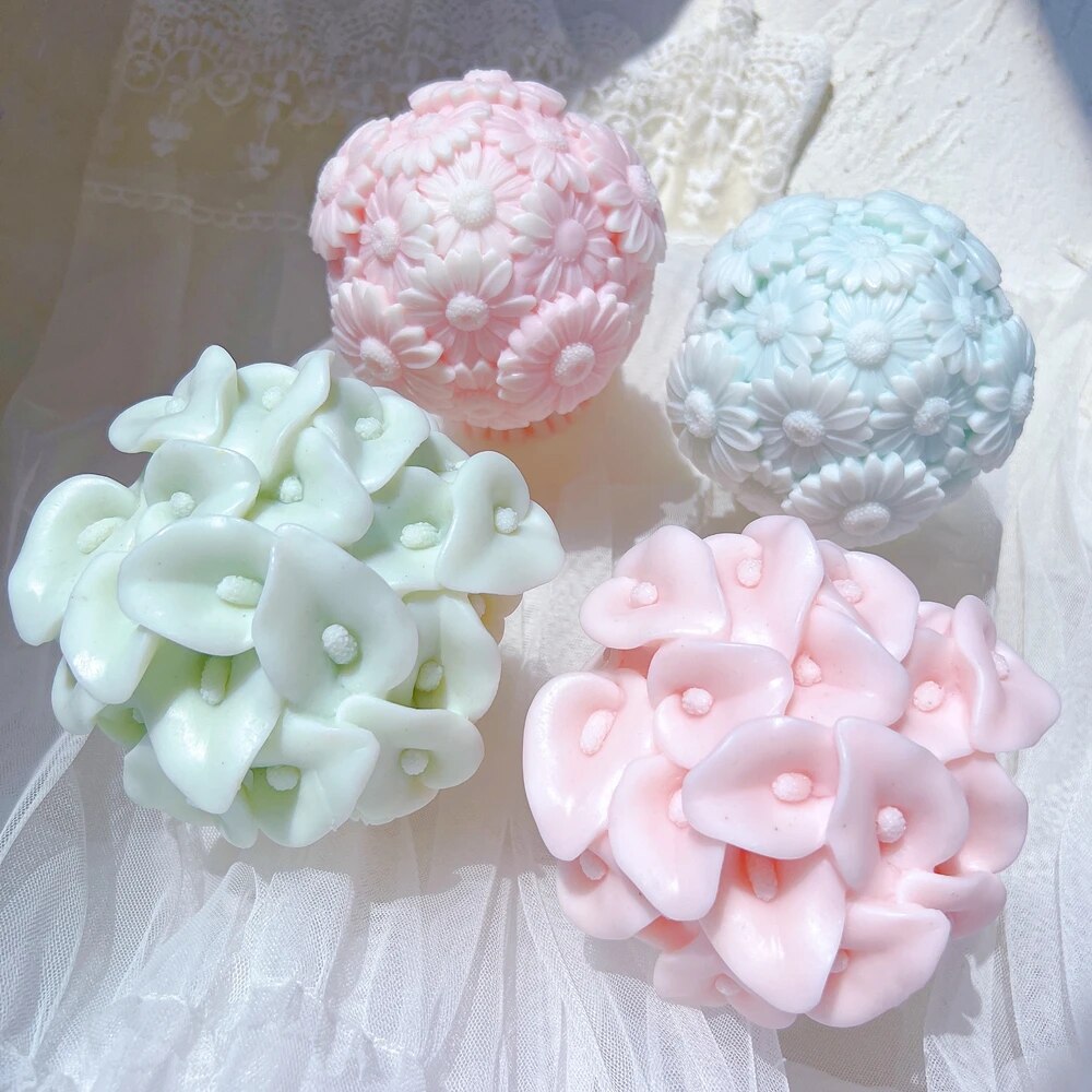 Daisy Flower Bouquet and Calla Lily Flower Bouquet Candle Mould