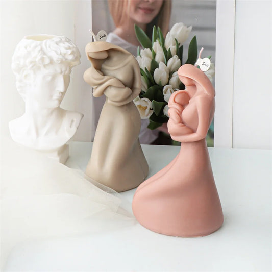 Mother with Baby Candle Silicone Mould