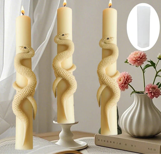 DIY Spiral Snake Relief Long Pole Candle Silicone Mould
