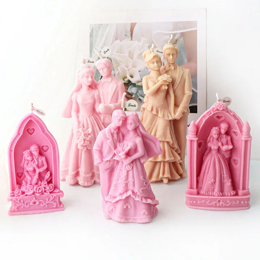 Bride and groom Wedding Ceremony Candle Mould Silicone