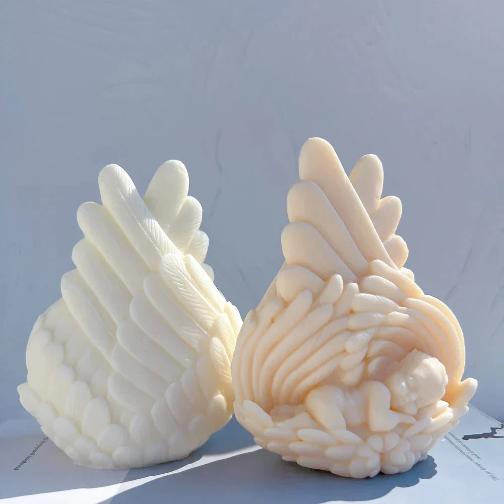 Sleeping baby Angel with Wings Candle Mould