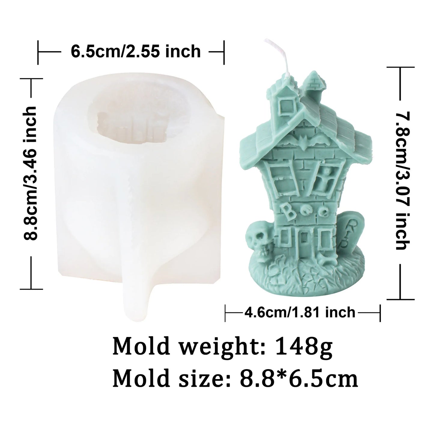 Halloween Spooky House Candle Silicone Moulds