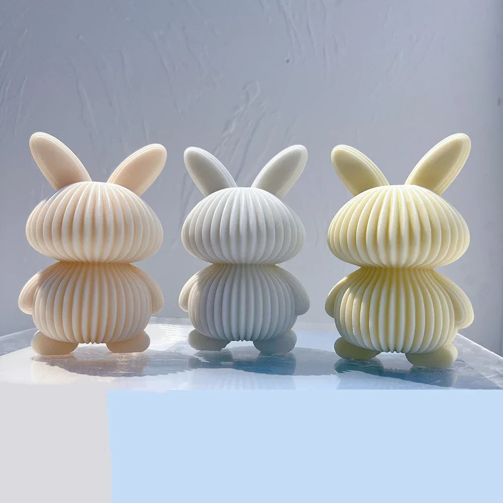 Ribbed Bear & Rabbit Candle Mould