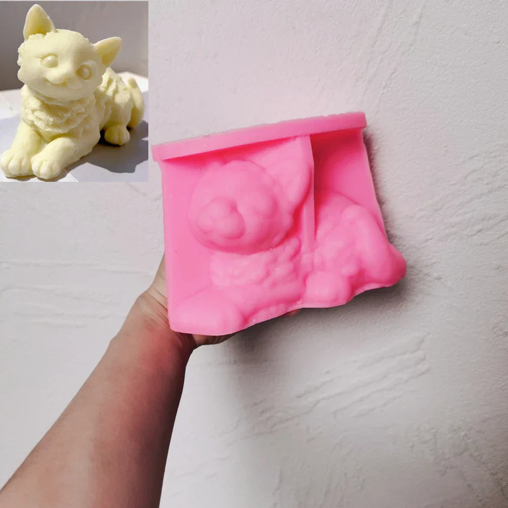 Sitting Cute Cat Silicone Candle Mould