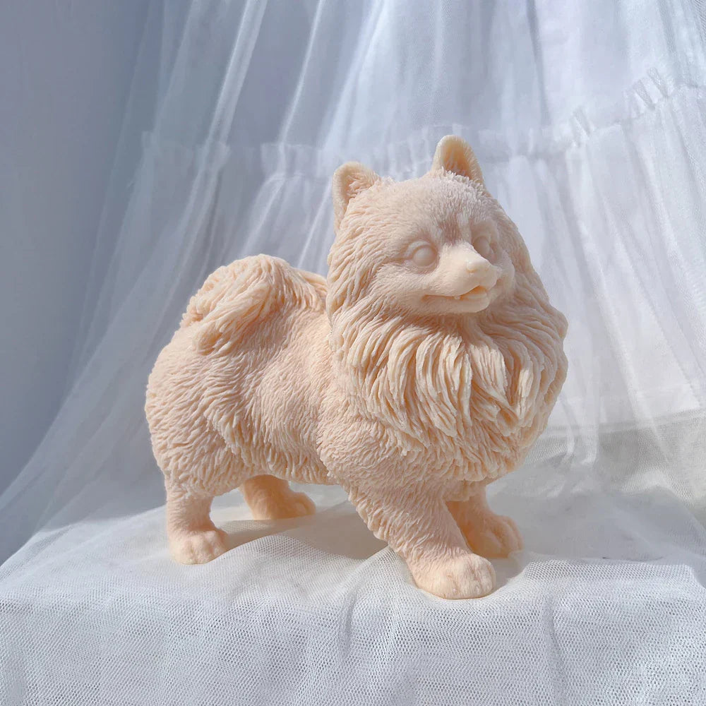 Adorable Pomeranian Puppy Candle Mould