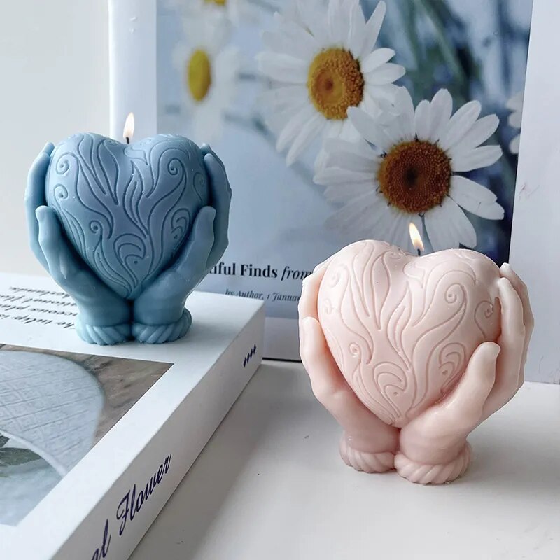 Holding Heart Love Candle Mould