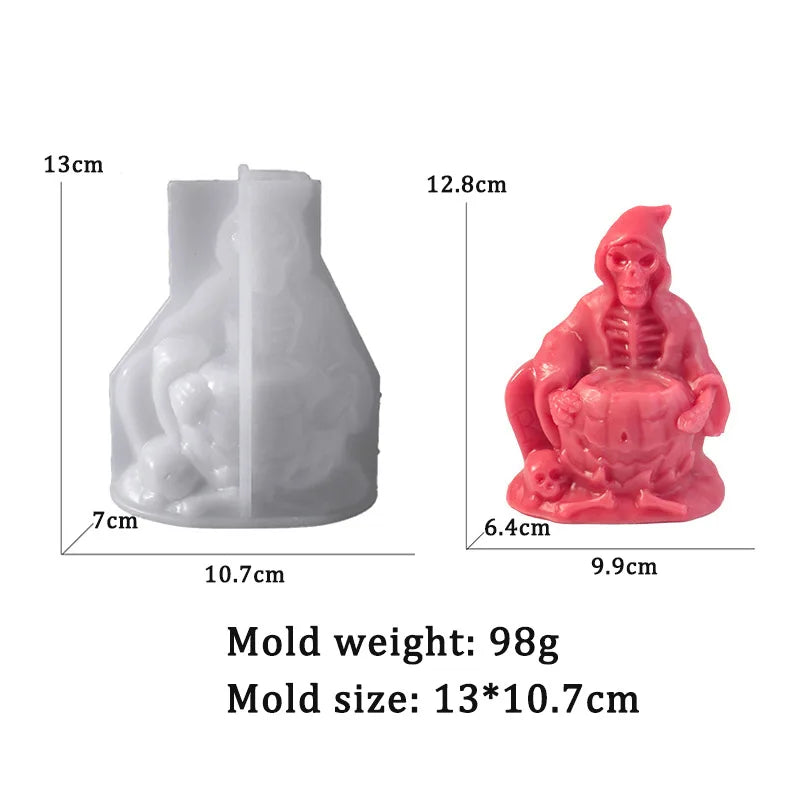 Halloween Death Skull Candle Silicone Mould