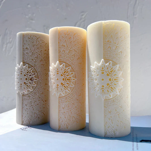 Floral mandala Pillar Candle Moulds