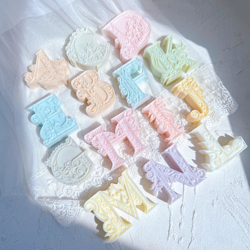 Floral Alphabet Candle Moulds
