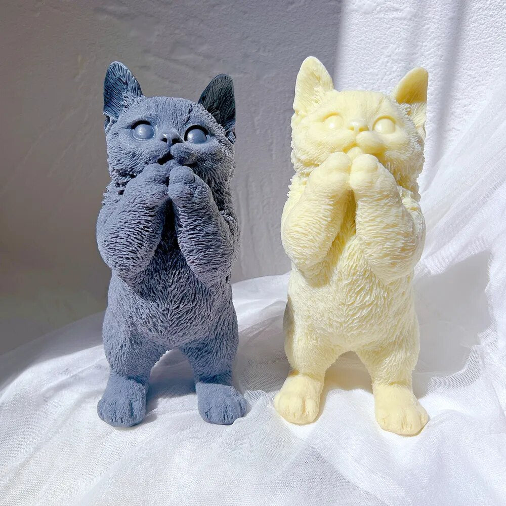 Standing Cat Candle Silicone Mould