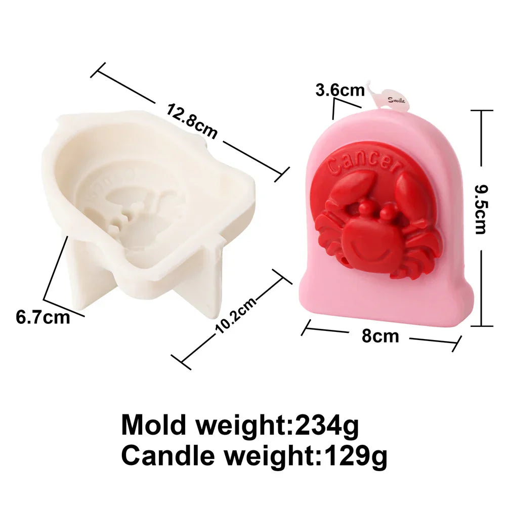Astrology Art Craft DIY 12 Constellation Silicone Candle Moulds