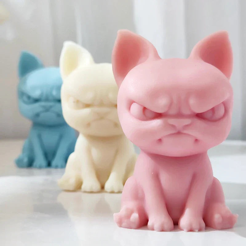 Adorable Angry Puppy Silicone Candle Mould