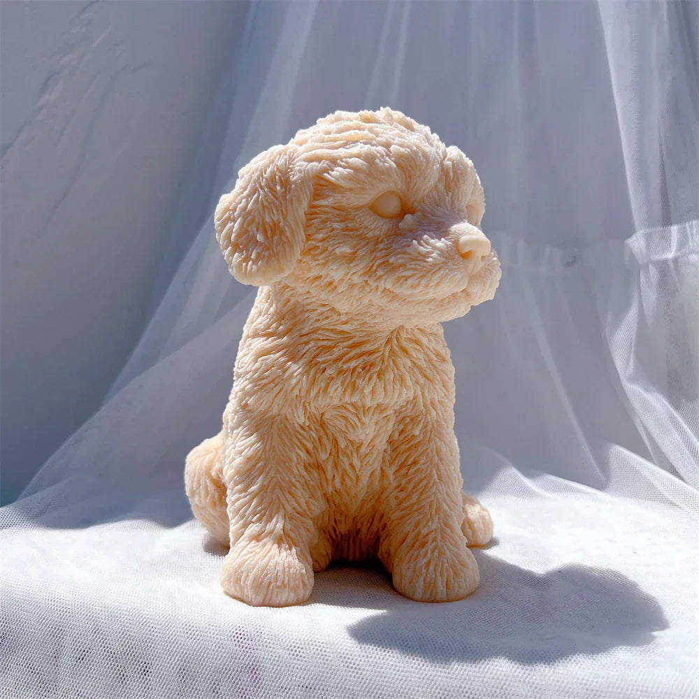 Cute Labradoodle Dog Silicone Candle Mould