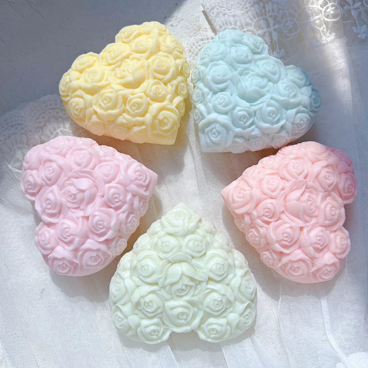 Rose Flower Lace Heart Candle Mould Valentine's Day Gift