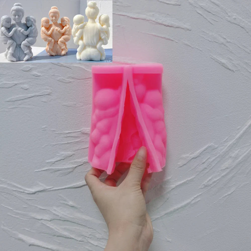 Mother and Father with Child Candle Mold