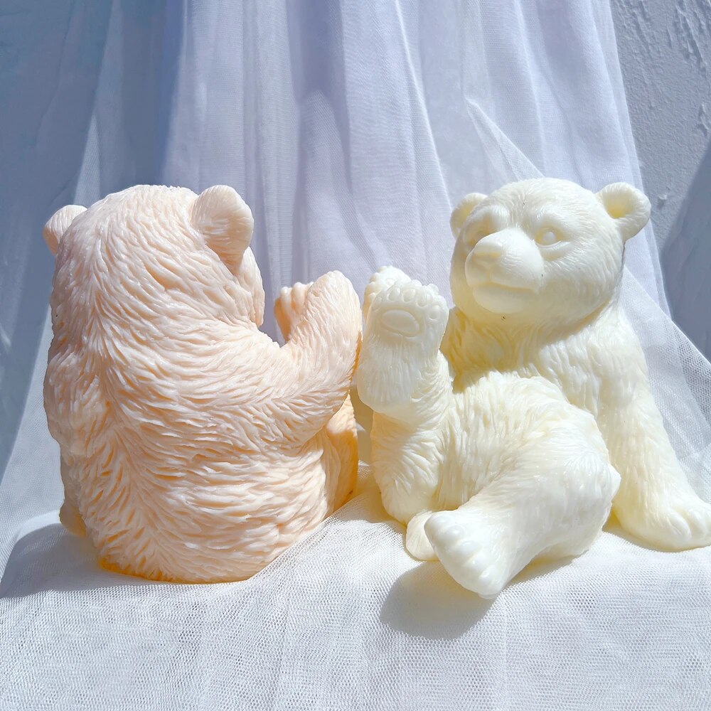 Cute White Bear Candle Silicone Mould