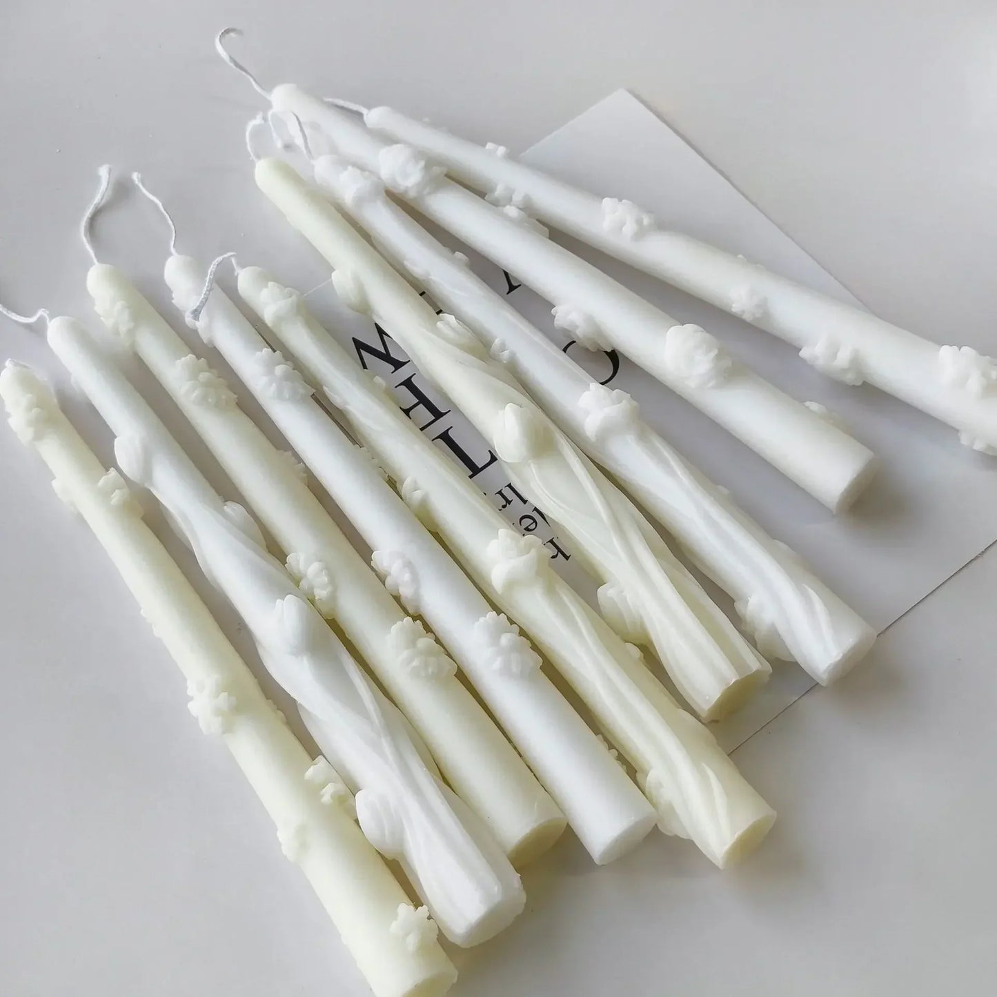Flowers Pattern Candle Stick Silicone Mould