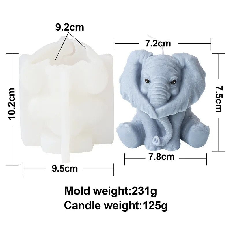 Cute Elephant Candle Mould