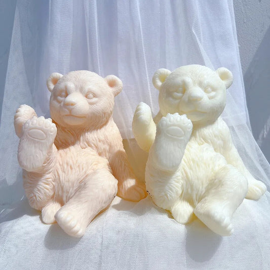 Cute White Bear Candle Silicone Mould