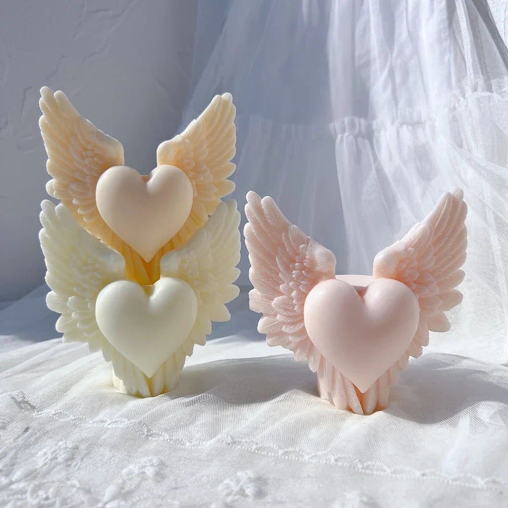 Angel Wing Heart Silicone Candle Mould