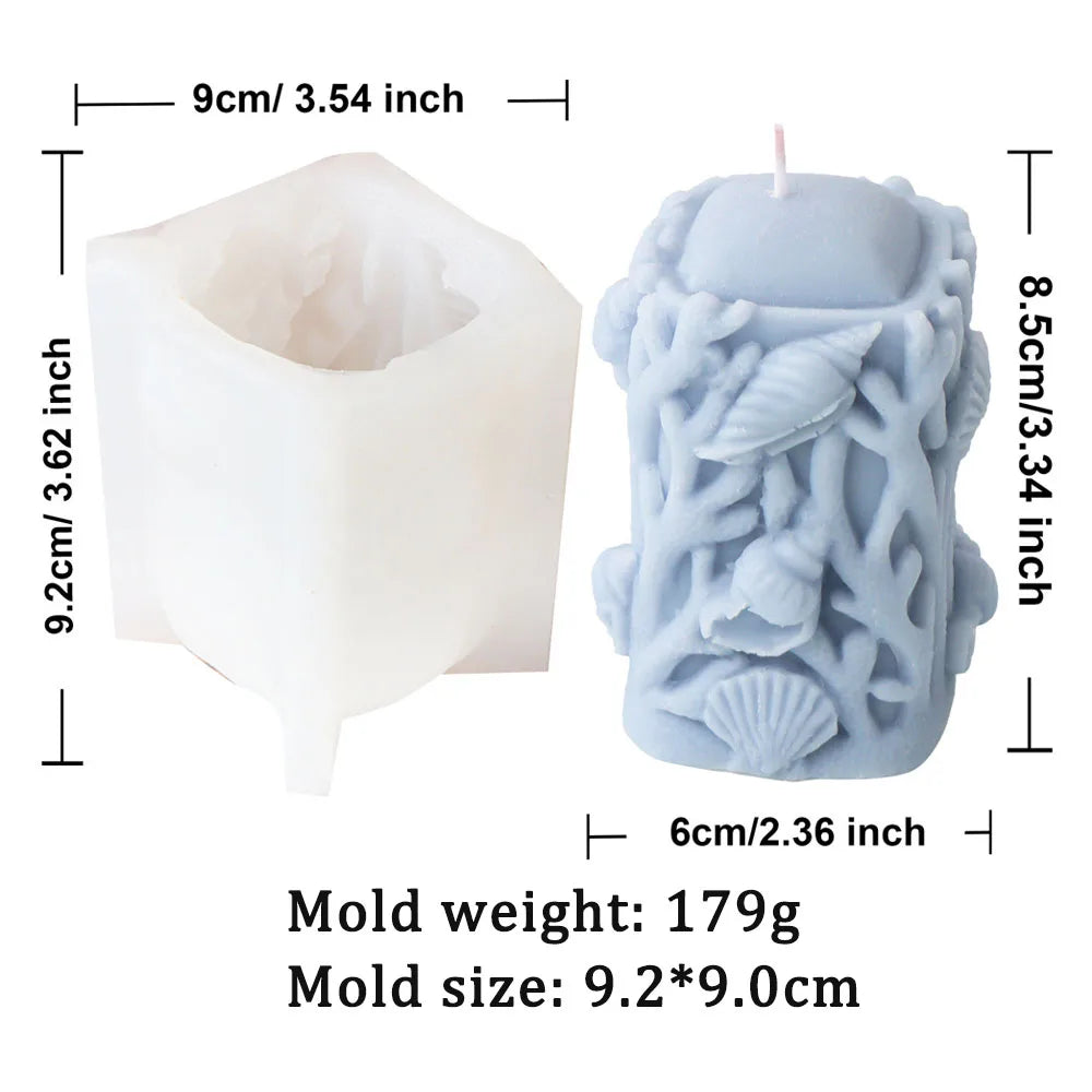 Coral Pillar Candle Silicone Mould