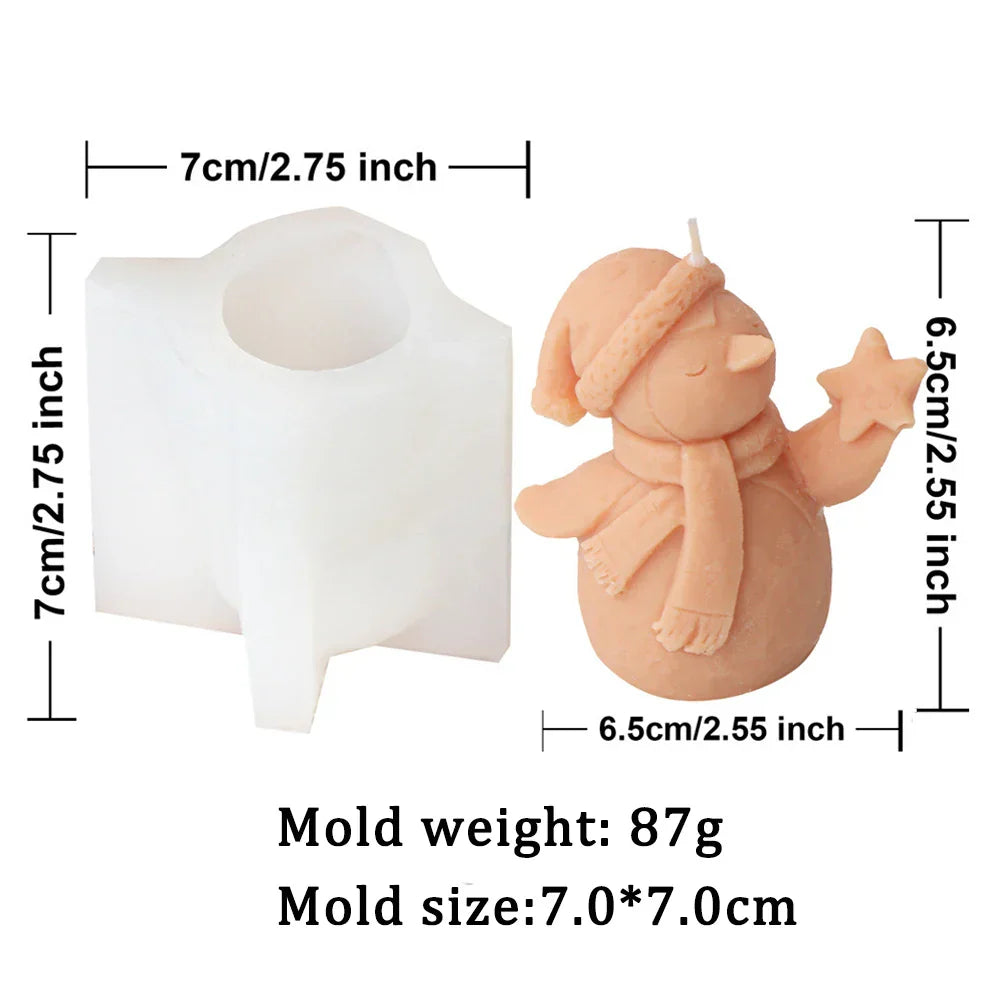 Snowman Christmas Tree Candle Silicone Mould
