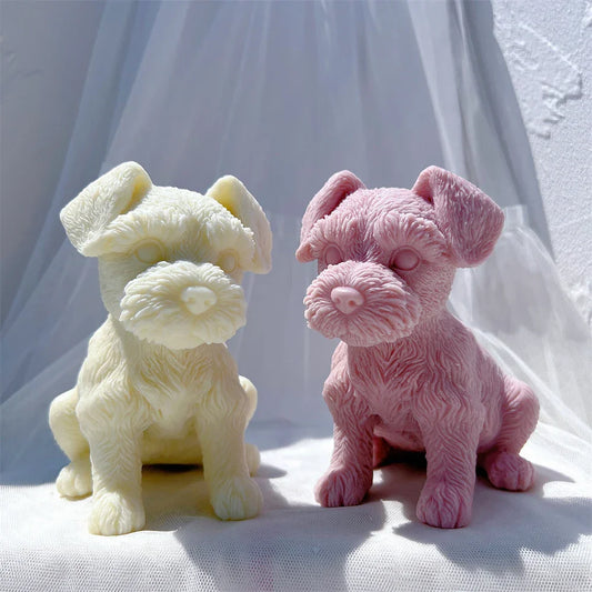 Schnauzer Puppy Figurine Silicone Candle Mould