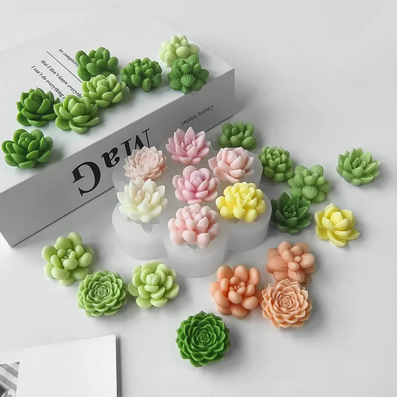 7 in 1 Succulent Candle Mould