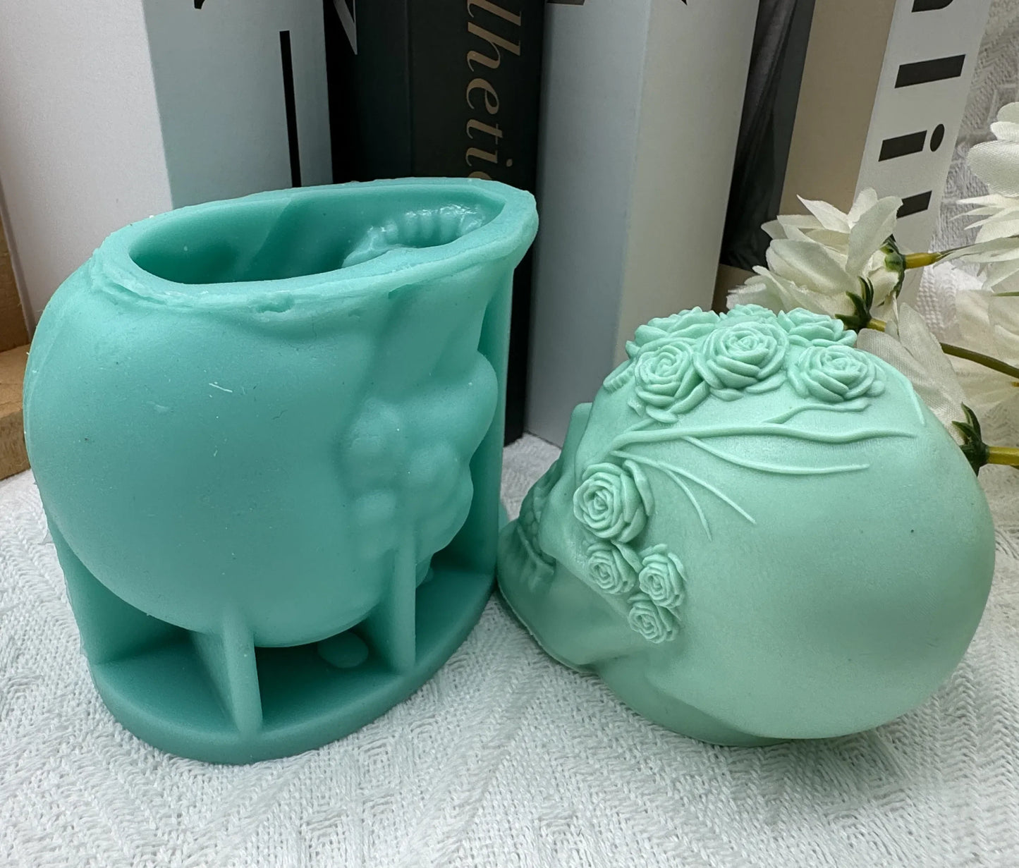 Flower Skull Candle Mould