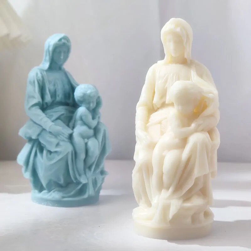Virgin Mary Mother and Child Soy Wax Candle Mould