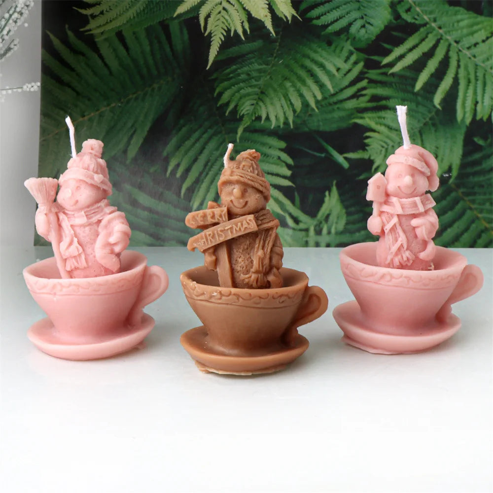Christmas Mini Santa Cups Silicone Candle Mould - 8 Style