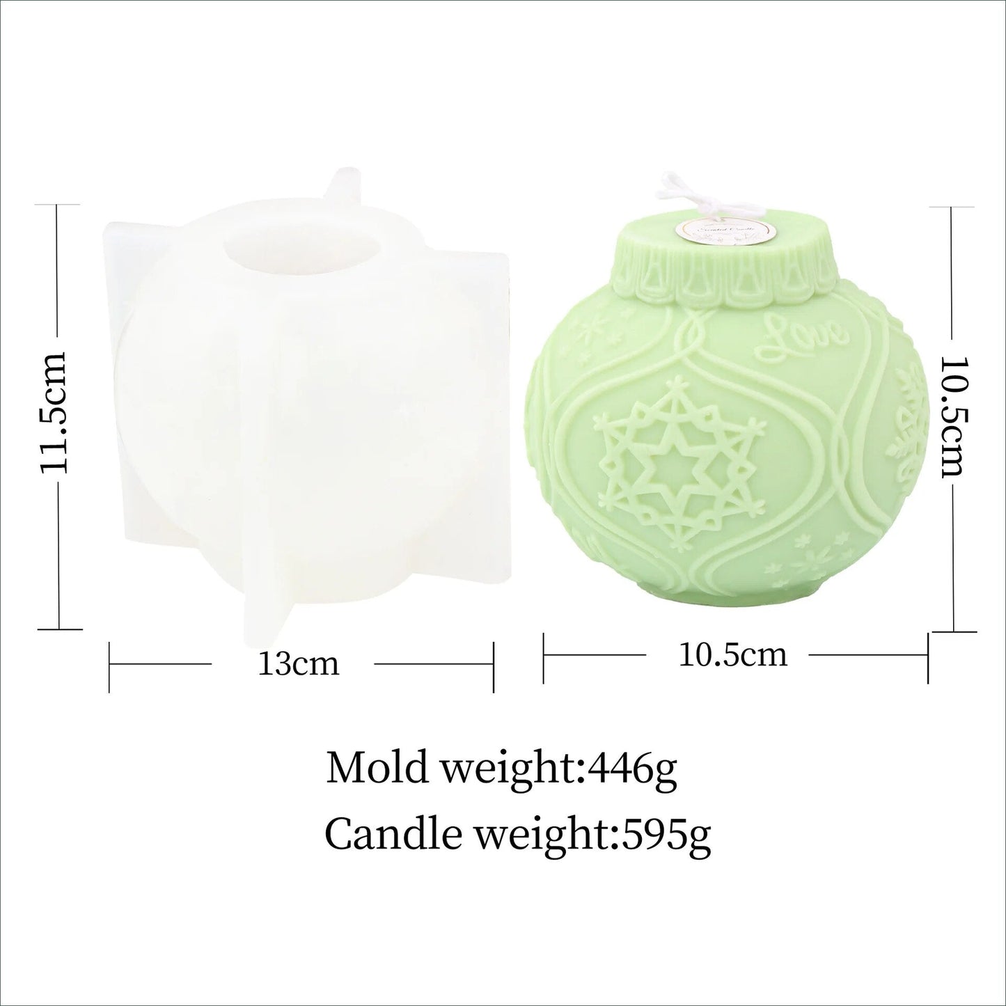 Christmas Bauble Candle Mould
