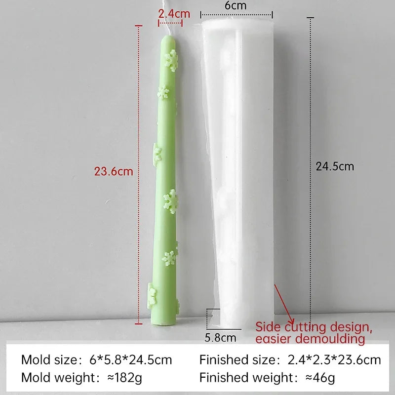 Flowers Pattern Candle Stick Silicone Mould