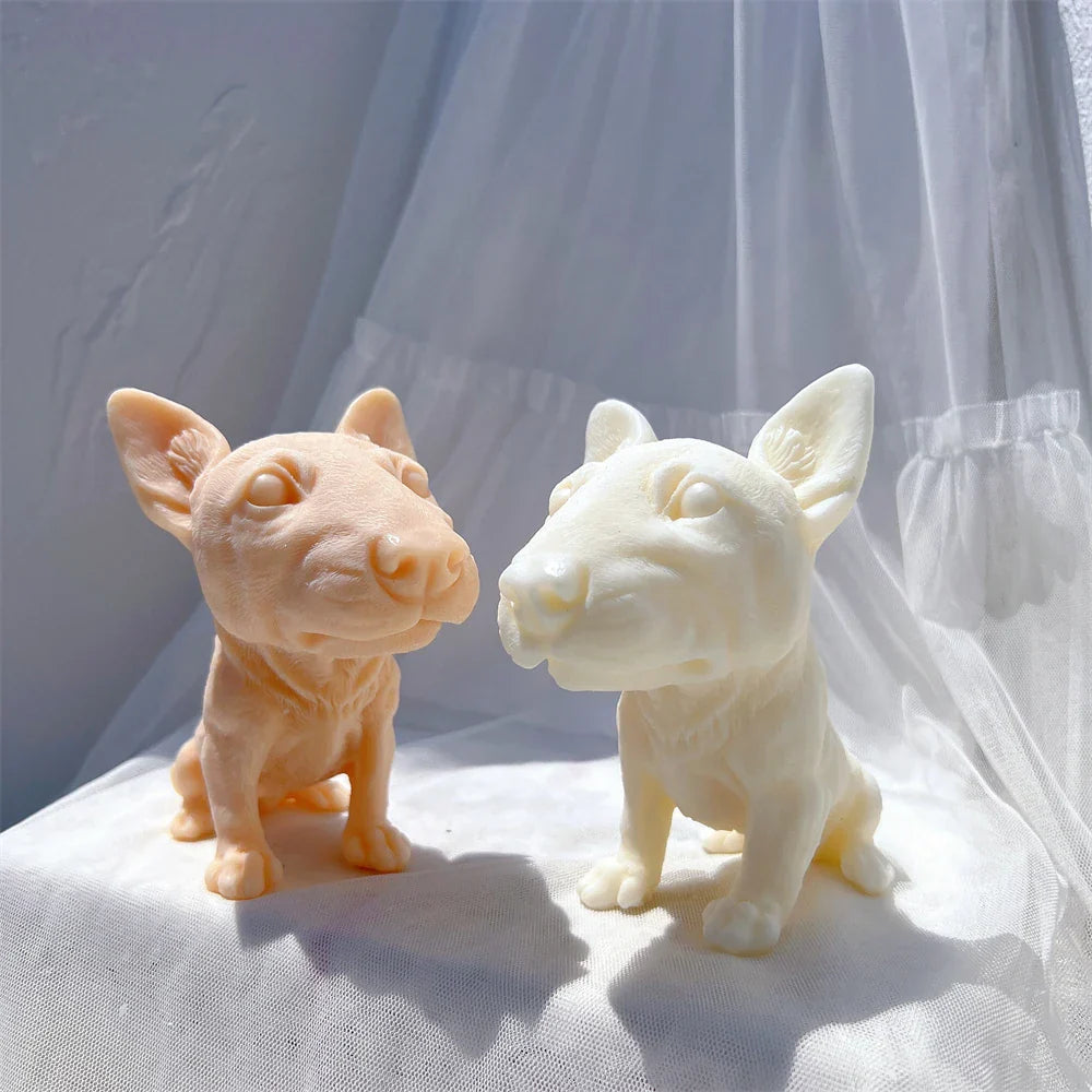 Bullhead Terrier Statue Candle Silicone Mould