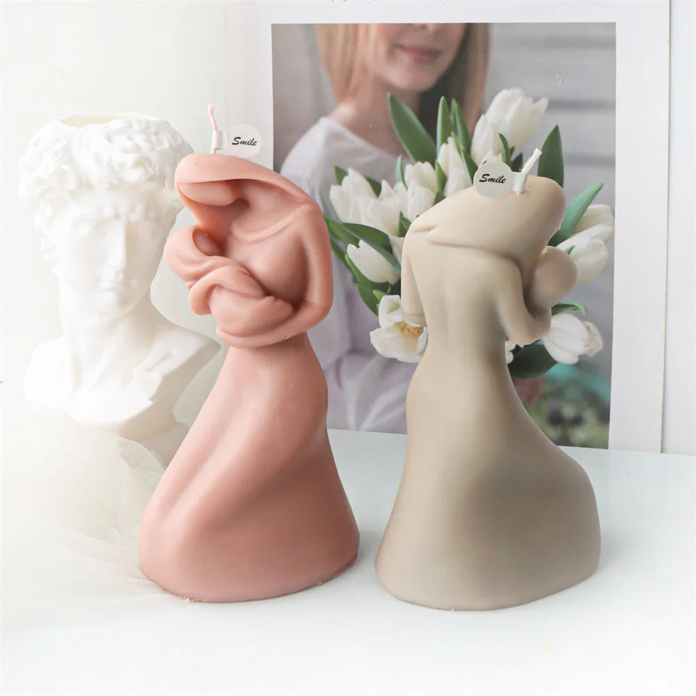 Mother with Baby Candle Silicone Mould