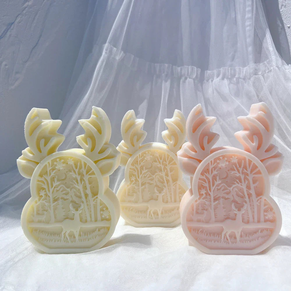 Christmas Reindeer Silicone Candle Mould