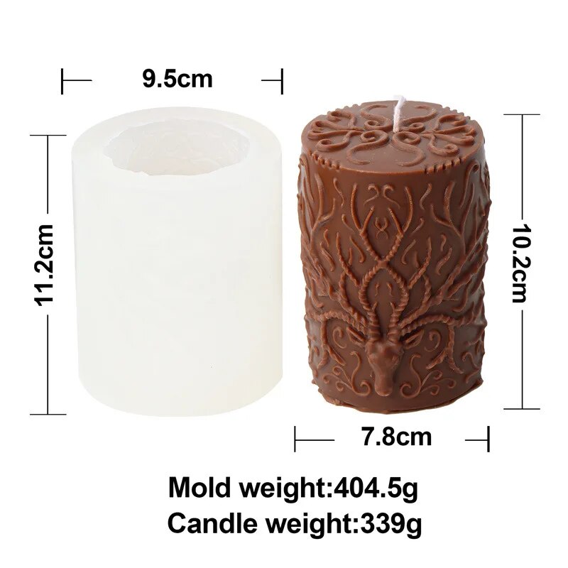 Cylindrical Jesus Family Candle Mould