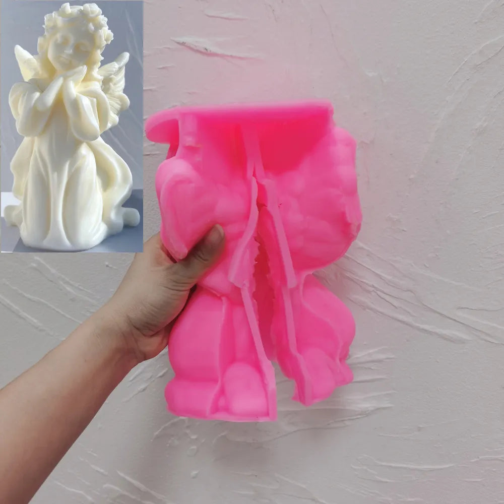 Cherub Praying Peace Angel Candle Mould Silicone