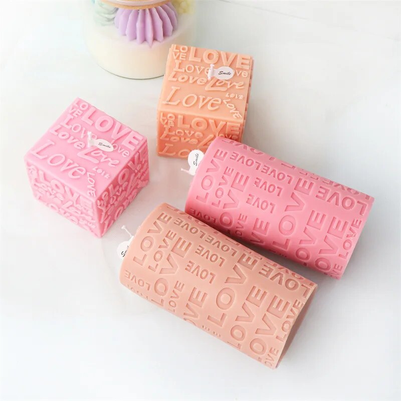 LOVE Cube & Cylindrical Candles Mould