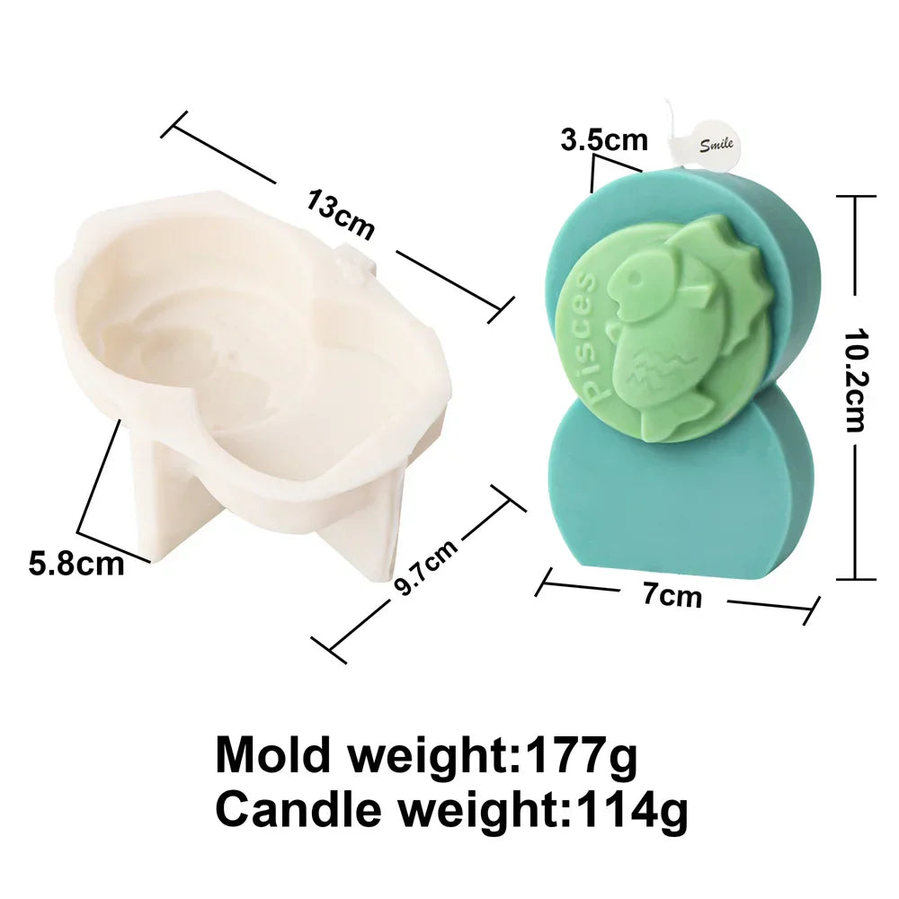 Astrology Art Craft DIY 12 Constellation Silicone Candle Moulds